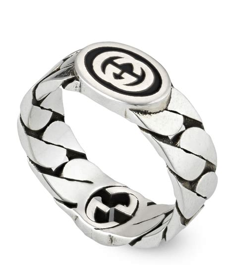 gucci interlocking ring silver